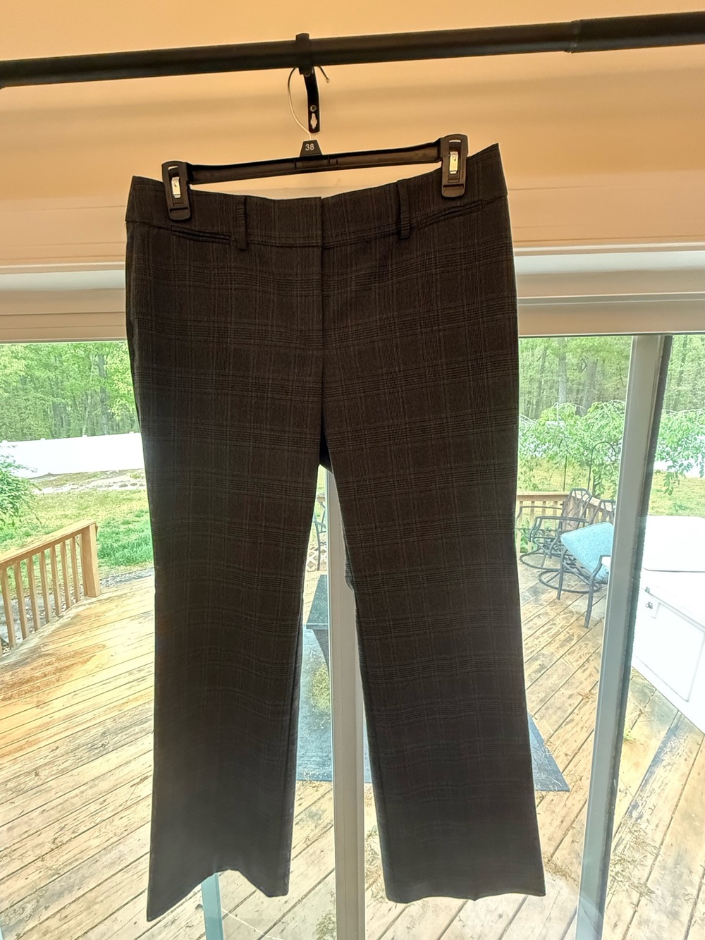 Loft Marisa Trouser size 12 Petite in multi gray/black/red plaid